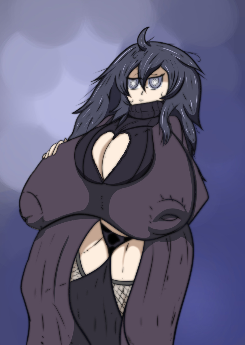 1girls alternate_breast_size bloodtail breasts clothed dress eyeshadow female hair_between_eyes hex_maniac hips huge_hips large_ass large_breasts muscular_female nintendo pokemon pokemon_rse purple_hair solo thick_thighs