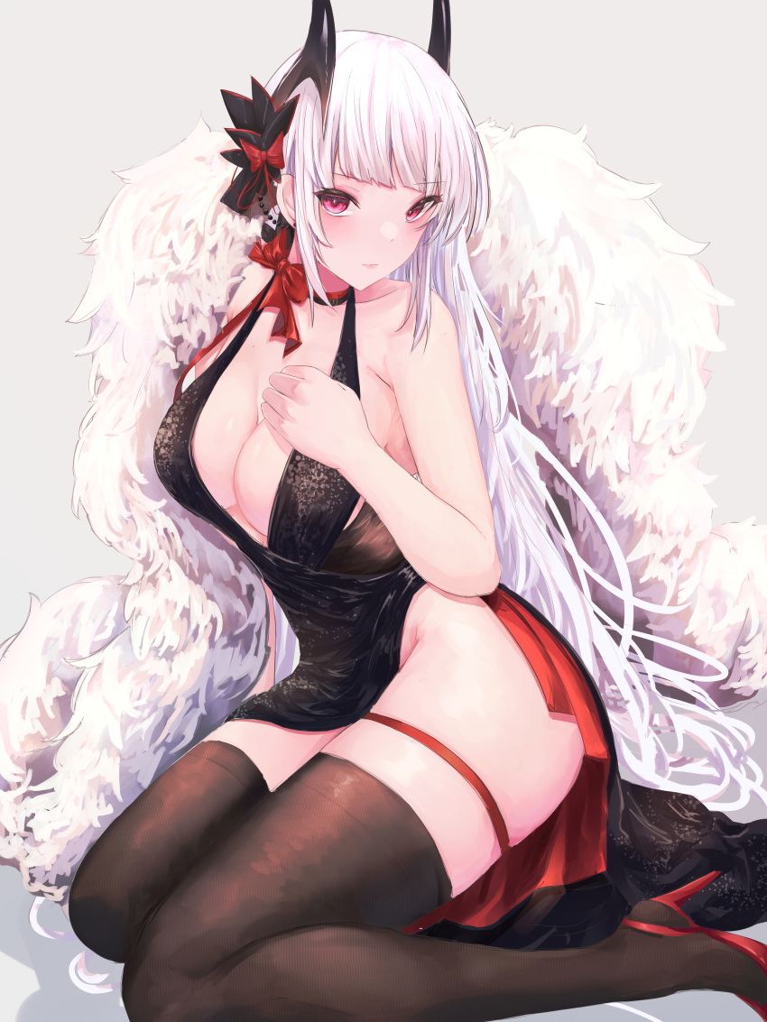 1girls azur_lane bare_arms bare_shoulders black_dress cleavage cleavage_dress fur_coat hair_ornament iron_blood_(azur_lane) light-skinned_female light_skin looking_at_viewer red_eyes tagme thick_thighs thigh_strap thighhighs thighs vampire white_hair yagi_(yagi5art) yorck_(azur_lane) yorck_(breaker_under_the_blood_moon)_(azur_lane)