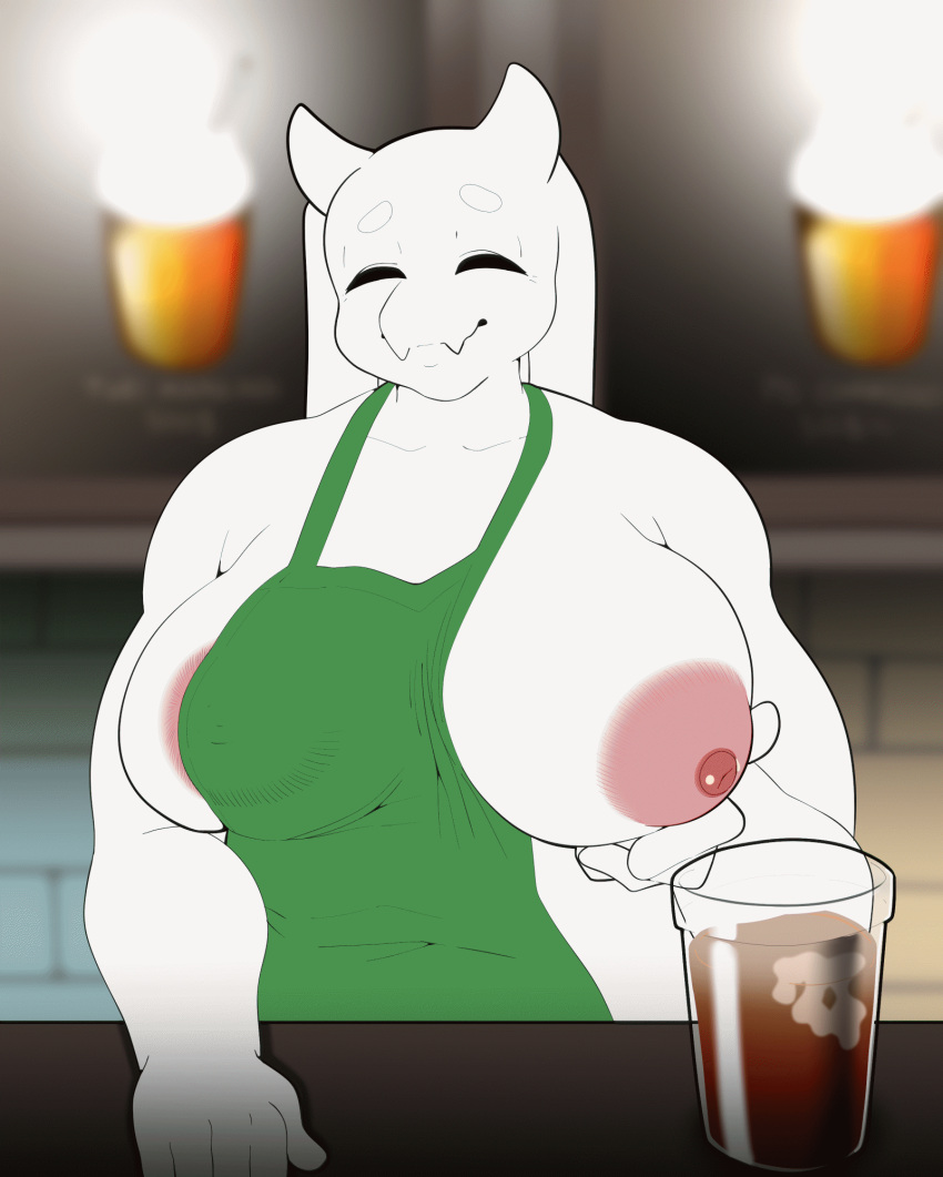 animal_ears animated anthro caprine female hi_res horns iced_latte_with_breast_milk lactation mammal meme monster_girl non-human_areolae short_playtime solo thugji3 toriel undertale undertale_(series) video_games