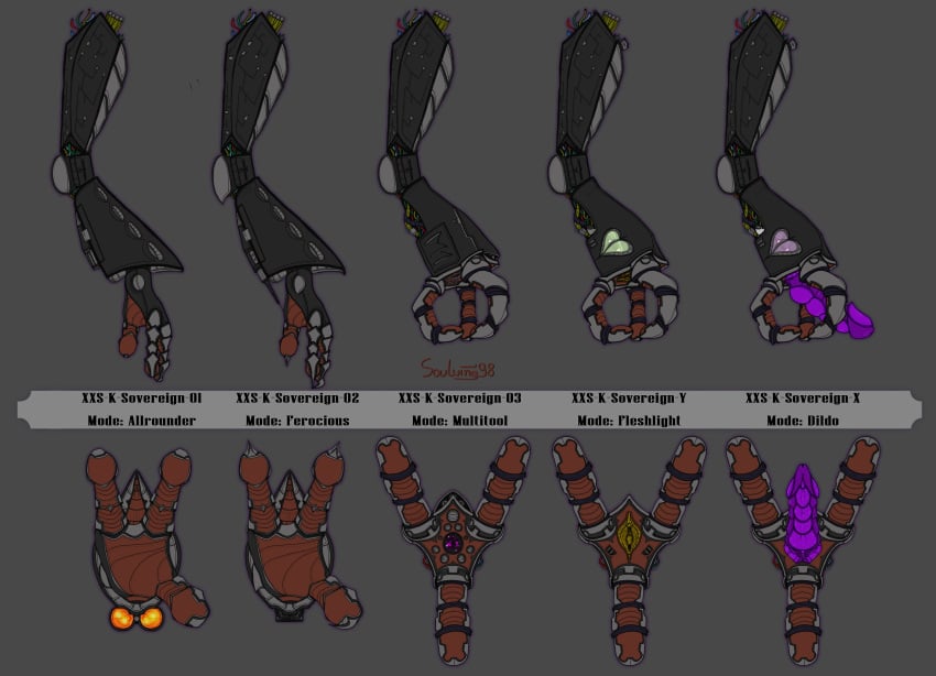 2021 absurd_res claws digital_media_(artwork) dildo evamal_(soulwing98) flashlight grey_body heart hi_res machine mechanical_arm metal metal_arm metallic model_sheet pawpads penetrable_sex_toy prosthetic prosthetic_limb red_pawpads sex_toy soulwing98 welder zero_pictured