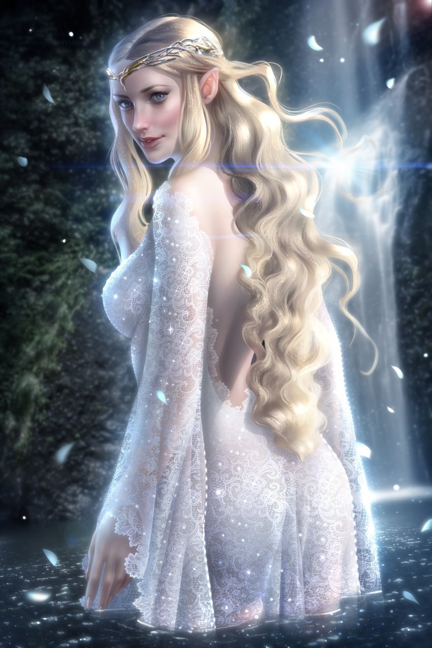 ayyasap blonde_female cate_blanchett elf female female_only galadriel lord_of_the_rings pinup solo solo_female