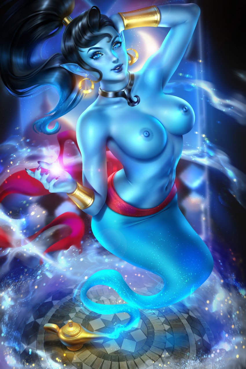 aladdin ayyasap blue_female blue_skin disney genderswap genie genie_(aladdin) nipples rule_63 solo solo_female