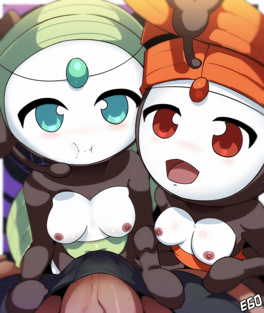 2022 2girls1boy anthro anthro_focus athletic_female blush breasts female female_anthro female_focus furry_female genitals hat hi_res human human_male humanoid legendary_pokémon light-skinned_male looking_at_viewer male male/female male_human male_human/female_anthro mammal meloetta nintendo nipples owahi_ego penis pokémon_(species) pokemon video_games