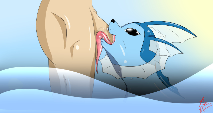 absurd_res ambiguous_gender ass ball_lick ballsurfing blue_body bodily_fluids canid deepthroat duo eeveelution fangs fellatio fellatio_from_feral feral genitals gradient_background hi_res human human_on_feral humanoid_genitalia humanoid_penis interspecies long_tongue male male/ambiguous male_on_feral mammal neck_bulge neon_vapor nintendo oral outside outside_sex penile penis pokémon_(species) pokemon pokemon_(species) pokephilia saliva saliva_on_balls saliva_on_penis sea sex simple_background tongue tongue_on_balls tongue_out tongue_out_blowjob vaporeon video_games water zoophilia