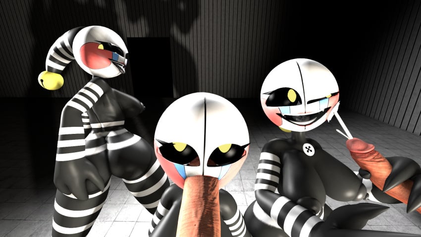 1080p 3d 3girls athletic_female blowjob breasts cum cum_on_face cumshot five_nights_at_freddy's freddy_fazbear's_pizzeria_simulator grabbing_ass grabbing_own_ass handjob human human_penetrating humanoid light-skinned_male looking_at_viewer loverofmemes marionette_(fnaf) penis presenting_anus presenting_hindquarters puppet_(fnaf) robot robot_girl rule_63 security_puppet_(fnaf) sfm smile smiling source_filmmaker straight thick_thighs tongue tongue_out