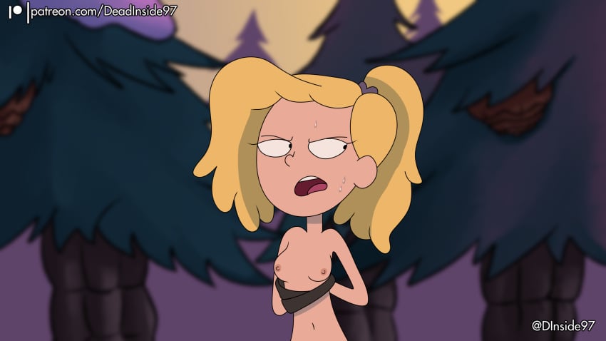 1girls accurate_art_style amphibia arms_behind_back blonde_female completely_nude_female deadinside97 disney disney_channel female female_only outdoor sasha_waybright screencap screenshot screenshot_edit small_breasts straight_hair tagme white_female