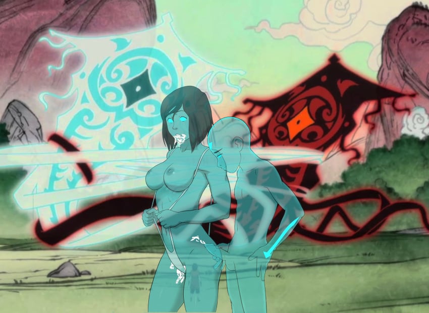 1boy 1boy1girl 1girls aang air_nomad airbender_tattoo avatar_legends avatar_the_last_airbender breasts cum dark_skin disembodied_soul eye_of_the_beholder female human korra male male/female medium_breasts naked nickelodeon nude nude_male pale_skin penis raava see-through_body sex smooth_skin soul soul_sex spirit spirit_(avatar) straight_hair swimsuit the_avatar the_legend_of_korra translucent_body vaatu water_tribe