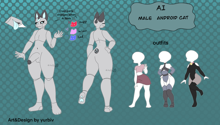 android animation_meme_community anthro catboy feline femboy furry humanoid humanoid_penis naked reference_sheet yurbiv