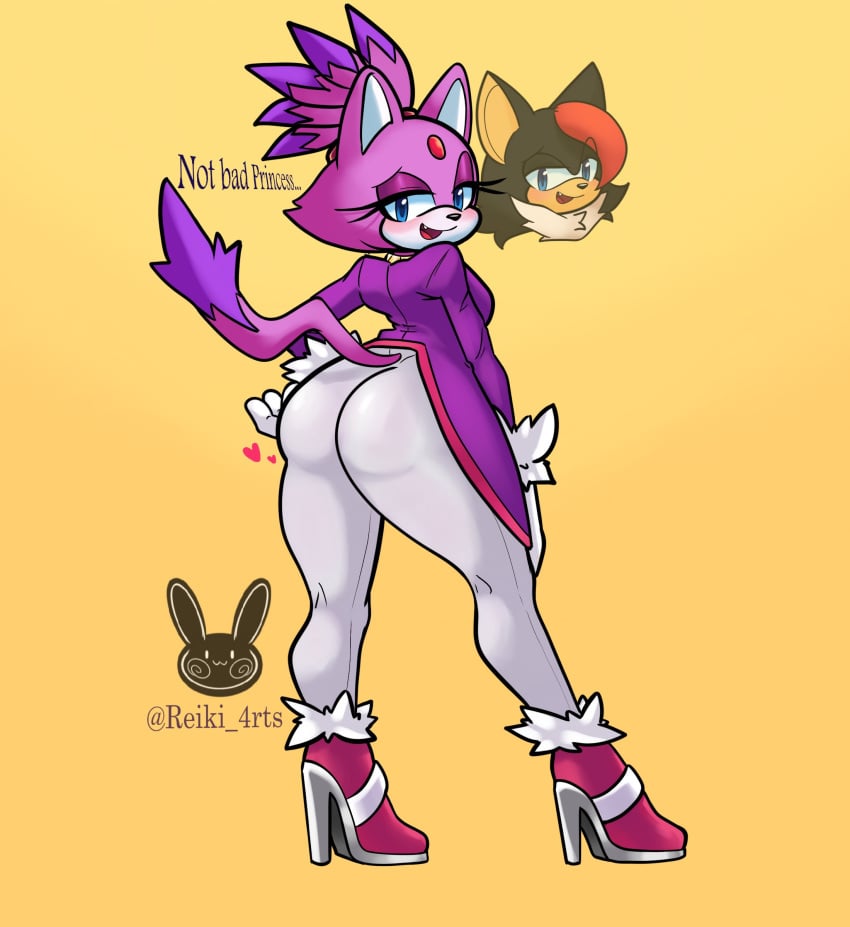 1boy 1girls ass big_ass blaze_the_cat blush body_possession body_swap bodyswap fan_character fully_clothed possessed possession reiki4arts reiki4rts sega sonic_(series) stiletto_heels tagme