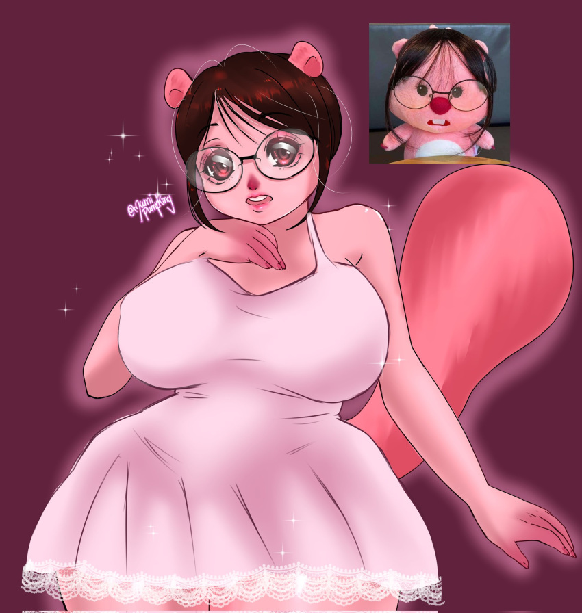 1girls 2d 2d_(artwork) 2d_artwork 4_fingers alternate_version_available animal_ears animal_nose anthro busty digital_art digital_drawing_(artwork) digital_media digital_media_(artwork) digital_painting_(artwork) ears female female_focus female_only glasses hair hi_res high_resolution highres hourglass_figure lips loopy_(pororo) loopy_plushie nose nude_version_available plushie pororo_the_little_penguin pumpking_hot_(artist) short_hair solo teeth teeth_visible wide_hips