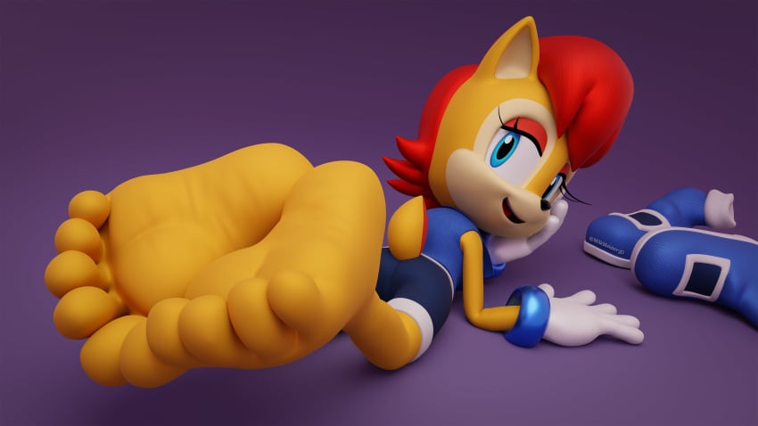 1girls anthro feet female foot_fetish milkmeister3d mobian_(species) sally_acorn sonic_(series) sonic_the_hedgehog_(archie) sonic_the_hedgehog_(series)