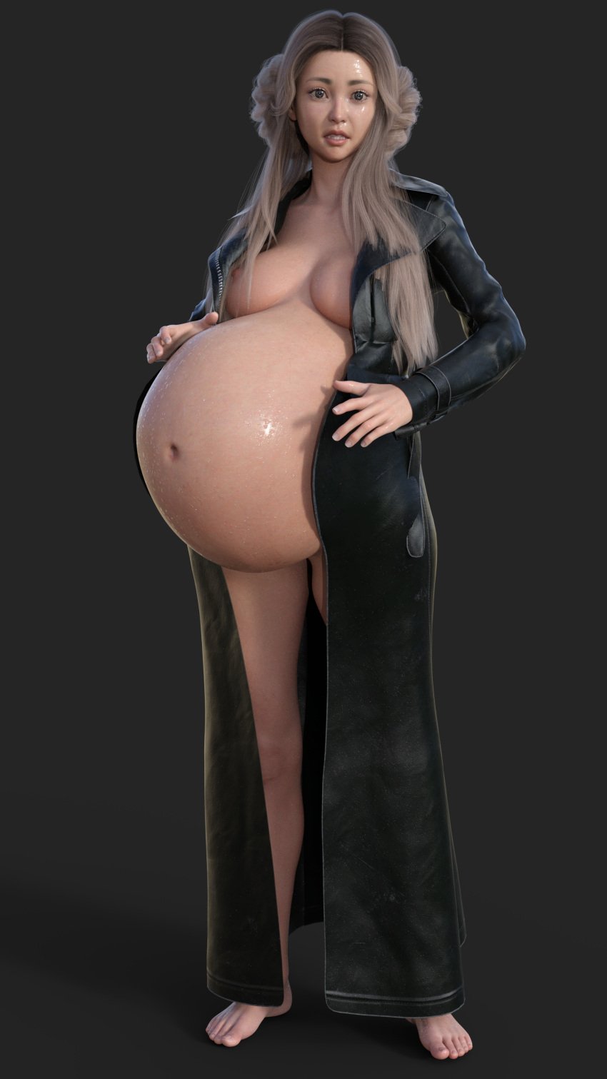 1girls 3d asian belly big_belly breasts female female_only large_belly nipples preggmaster pregnant solo_female