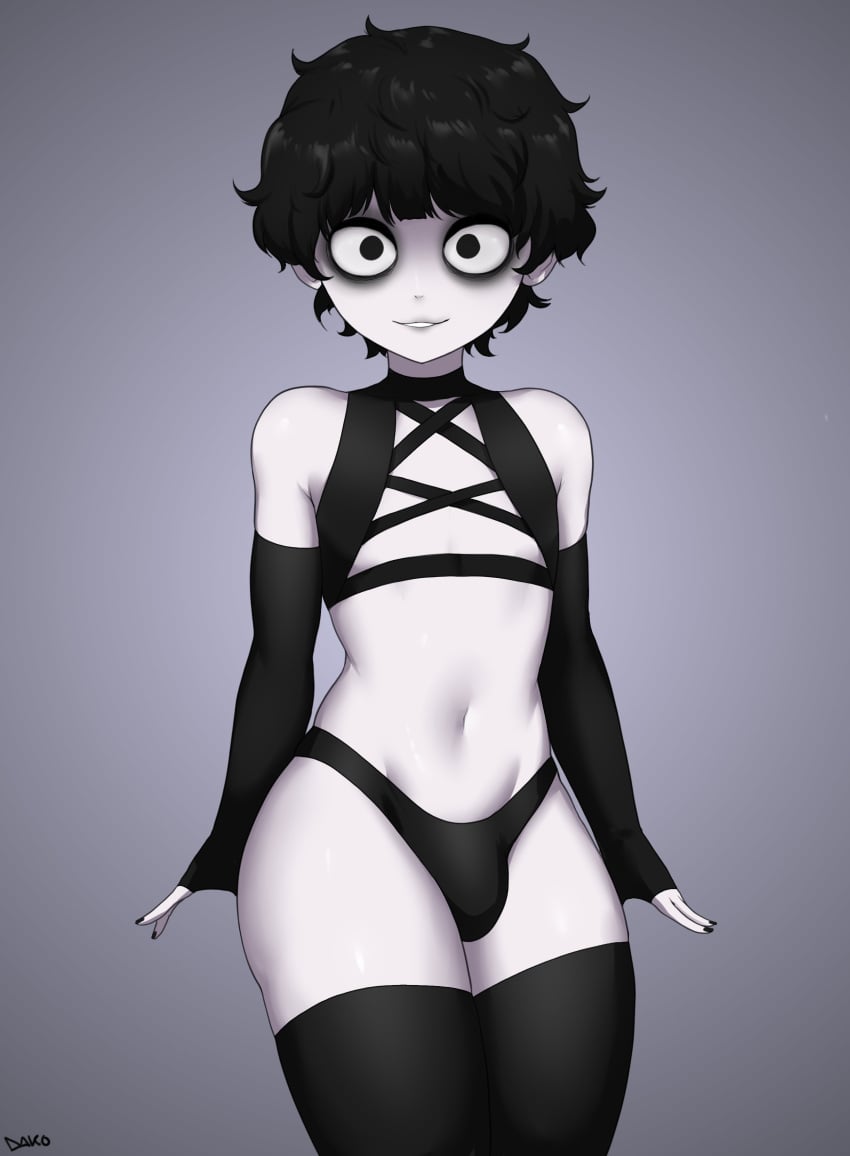 arachnidray bulge cursedarachnid femboy goth panties real_person thighs