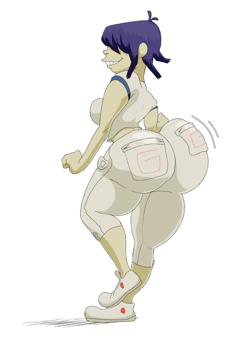 1girls big_breasts blue_hair bubble_butt dancing fat_ass female_only gorillaz huge_ass noodle_(dare) noodle_(gorillaz) thick_thighs zevix