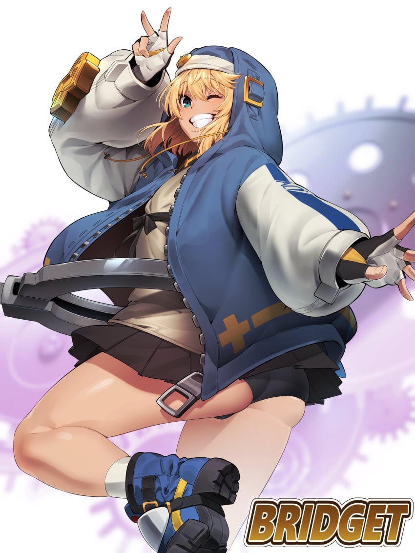 1boy ain(in) androgyne_symbol androgynous arc_system_works ass blonde_hair blue_eyes boots bridget butt clothes femboy girly guilty_gear guilty_gear_strive hoodie in_(ain) light_skin mostly_clothed nun nun's_habit otoko_no_ko short shorts smile smiling tagme teenager thick thick_ass thick_thighs thighs wink winking