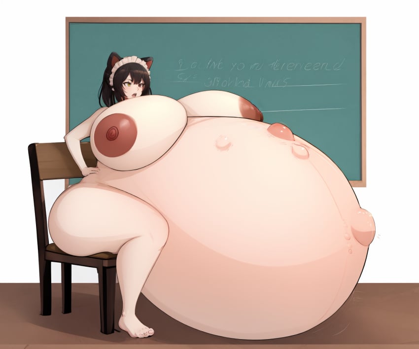 ai_generated angry blackboard classroom fetal_movement frustrated gigantic_belly gigantic_breasts heavily_pregnant hyper_belly hyper_breasts hyper_pregnancy hyper_thighs immobile inui_toko nijisanji pregnant ready_to_pop school sitting sitting_on_chair stable_diffusion thick_thighs virtual_youtuber wide_hips