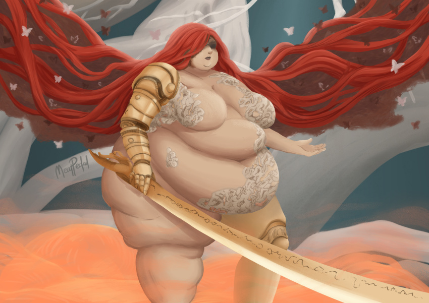 elden_ring fat female female_only fromsoftware malenia_blade_of_miquella meatpanda morbidly_obese_female nude obese_female