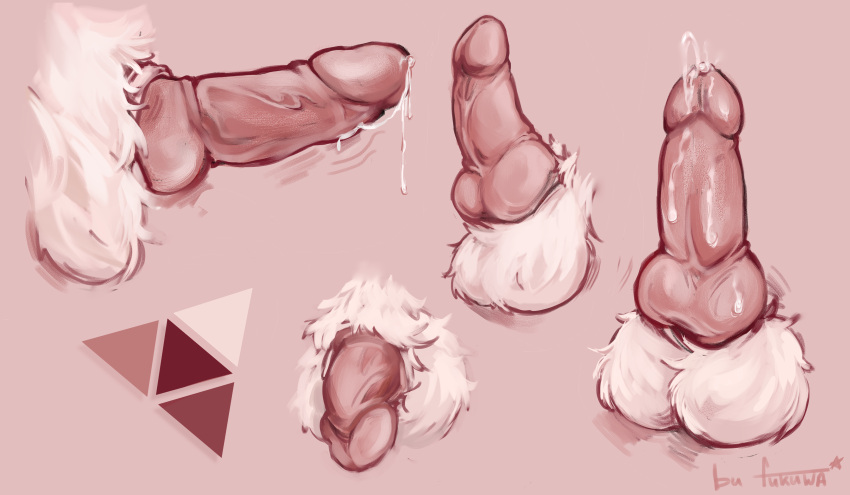 absurd_res anthro balls bodily_fluids canid canine canis cum digital_media_(artwork) domestic_dog erection fukuwa fur genital_fluids genitals hair hi_res male mammal max_(giblerider) penis solo