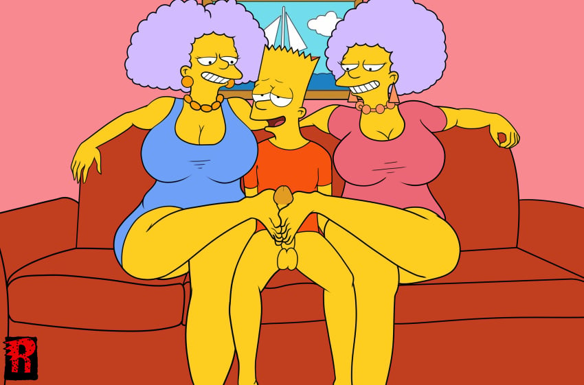 aunt aunt_and_nephew bart_simpson bbw big_ass big_breasts foot_fetish footjob incest mature_female milf patty_bouvier redghost selma_bouvier the_simpsons