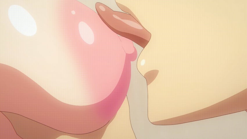 1boy 1girls animated areola areolae big_areola breast_grab breast_lick breast_licking breasts brown_hair couple eroge_de_subete_wa_kaiketsu_dekiru! goban huge_breasts human human_only indoor large_breasts licking_breast licking_nipple licking_nipple_areola long_hair male/female nipples pink_pineapple saitou_fumika schoolgirl screencap straight