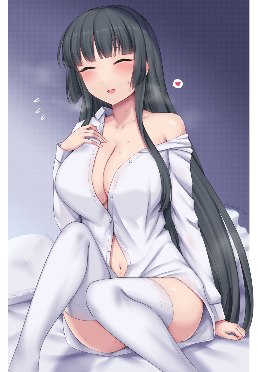 1girls big_breasts blush breasts female_focus female_only heart japanese kaguya_jinguu large_breasts looking_at_viewer revealing_clothes soukitsu sweat sweating under_night_in-birth under_night_in-birth_2_sys:celes