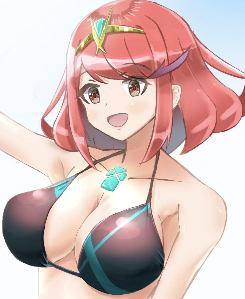 1girls breasts female female_only kanuitichrom nintendo open_mouth pyra short_hair solo xenoblade_(series) xenoblade_chronicles_2