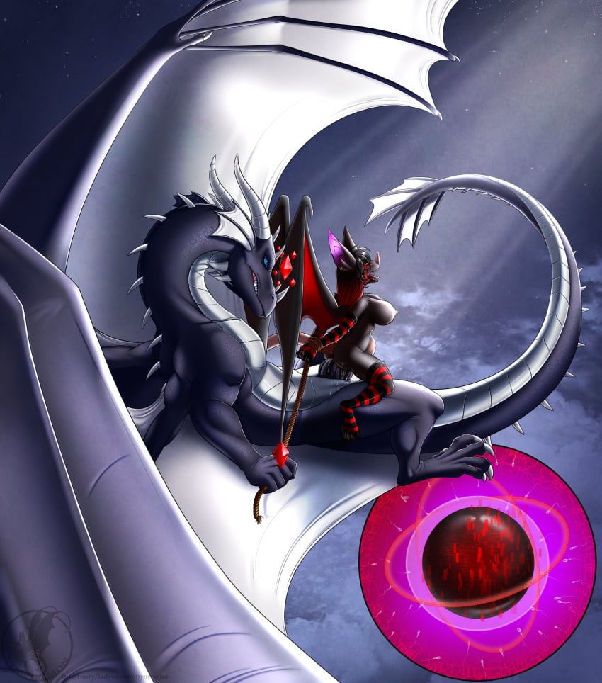 2022 anthro anthro_on_anthro anthro_penetrated anthro_penetrating anthro_penetrating_anthro areola breasts claws detailed_background digital_media_(artwork) dragon female female_penetrated hi_res horn ladyvenommyotismon male male/female male_penetrating male_penetrating_female membrane_(anatomy) membranous_wings night nipples open_mouth outside penetration scales scalie sky spines star starry_sky teeth tongue western_dragon wings