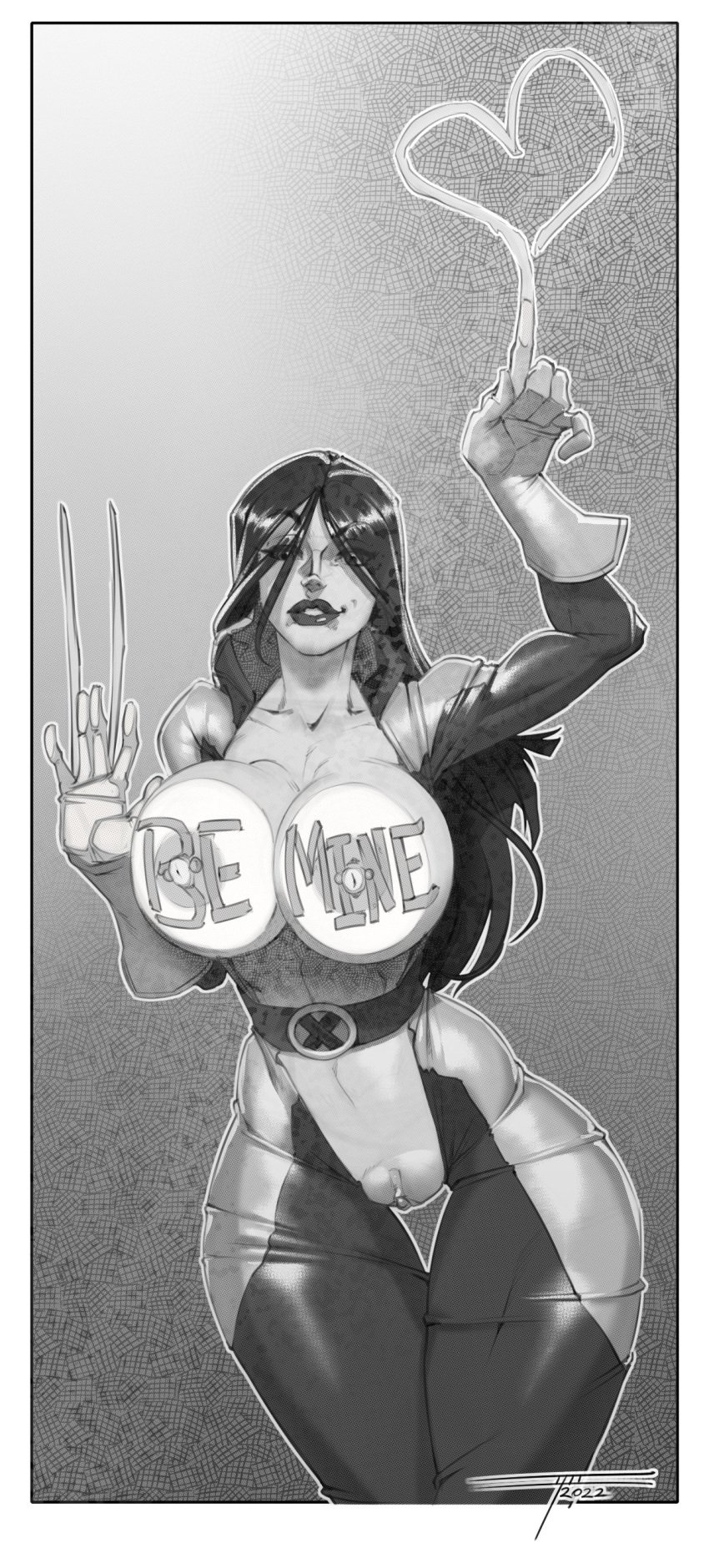 be_mine busty female female_focus female_only hourglass_figure laura_kinney line_art marvel marvel_comics monochrome taboolicious tagme wide_hips x-23 x-men