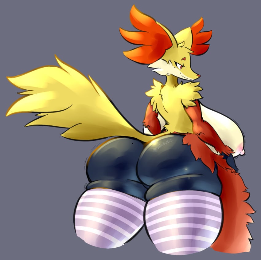 big_ass big_breasts breasts bubble_butt delphox female furry ivelischpfuli pokémon_(species) pokemon tagme thick_thighs