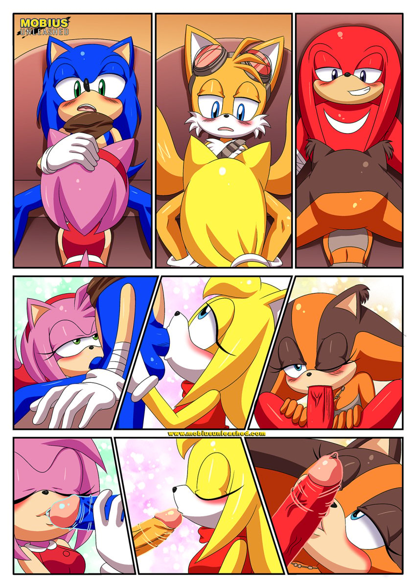 amy_rose amy_rose_(boom) balls bbmbbf blowjob comic comic_page condom fellatio female handjob kissing_penis kissing_penis_tip knuckles_the_echidna male male/female mobius_unleashed oral oral_sex palcomix penis penis_kiss sega sex sexy_boom_(comic) sonic_(series) sonic_boom sonic_the_hedgehog sonic_the_hedgehog_(series) sticks_the_badger sticks_the_jungle_badger tails team_sonic zooey_the_fox