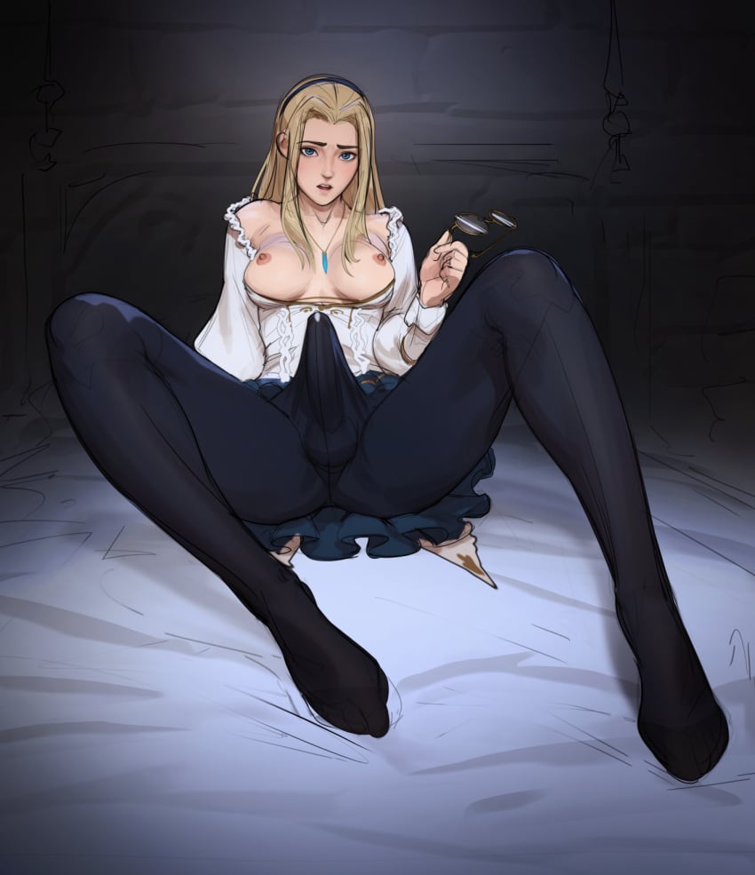 1futa areolae ball_bulge balls balls_under_clothes big_penis blonde_hair blue_eyes blush breasts breasts_out catherine_(tarakanovich) clothed clothing dickgirl erect_nipples erect_penis erection erection_under_clothes erection_under_skirt exposed_breasts futa_only futa_sans_pussy futanari human intersex legs_spread light-skinned_futanari light_skin long_hair looking_at_viewer medium_breasts mistveil mostly_clothed nipples no_bra no_panties original original_character penis penis_bulge penis_under_clothes penis_under_skirt precum precum_drip precum_through_underwear sitting skirt solo spread_legs taint tarakanovich tenting wizard