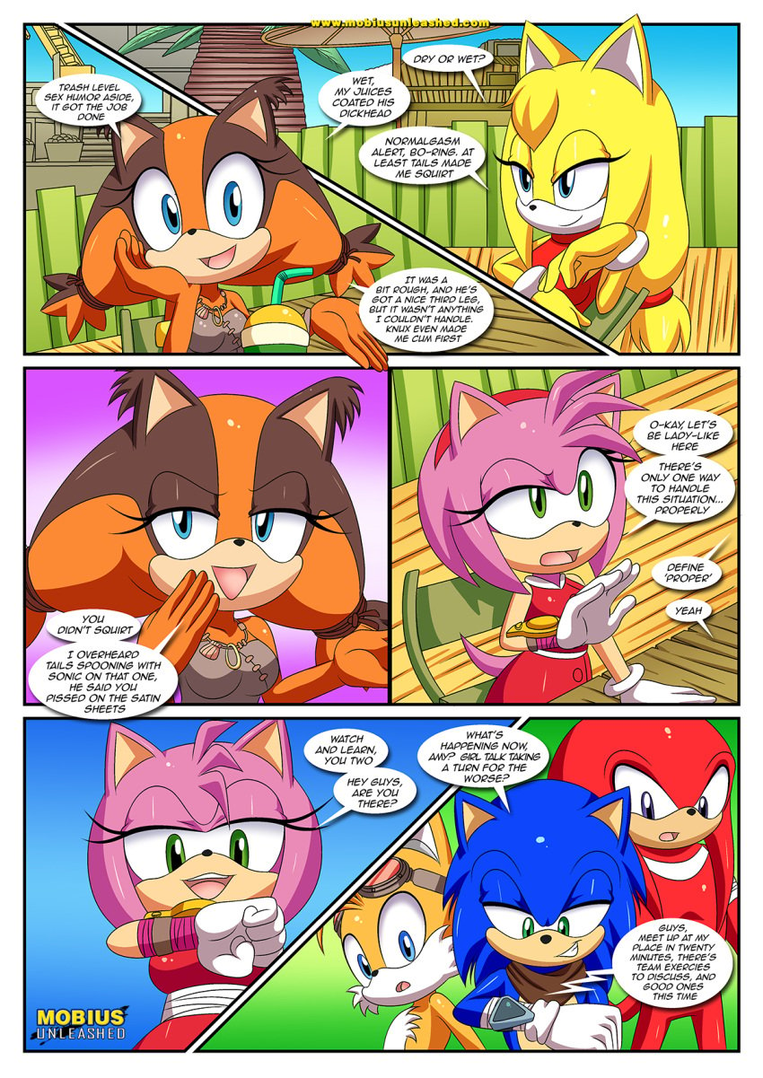 amy_rose amy_rose_(boom) bbmbbf comic comic_page female knuckles_the_echidna male mobius_unleashed palcomix sega sexy_boom_(comic) sonic_(series) sonic_boom sonic_the_hedgehog sonic_the_hedgehog_(series) sticks_the_badger sticks_the_jungle_badger tails team_sonic zooey_the_fox