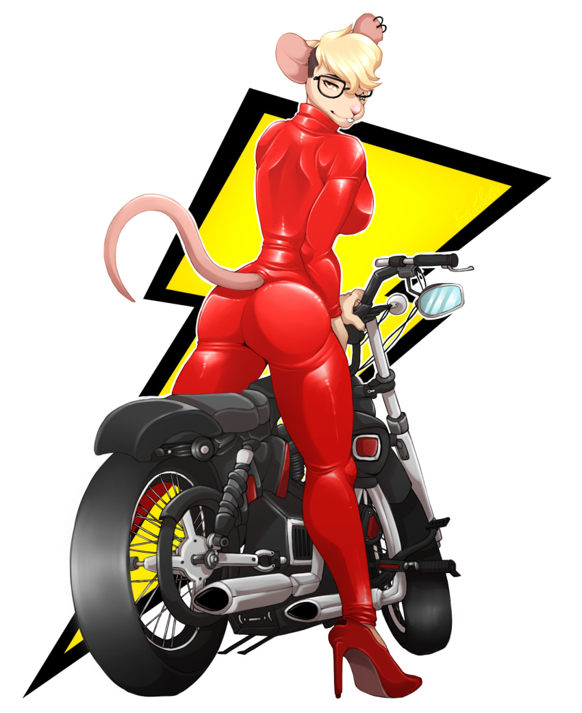 deedeelapin furry latex latex_suit motorcycle sexyfur