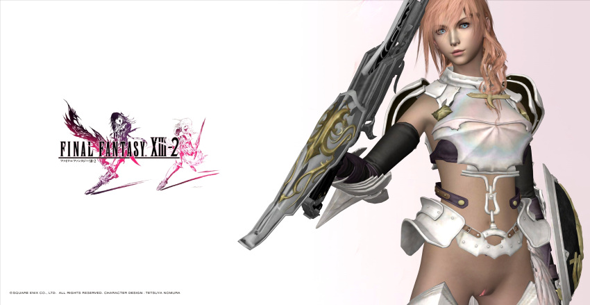 3d bottomless devonsniegowski94 eclair_farron female female_focus female_only final_fantasy final_fantasy_xiii final_fantasy_xiii-2 hourglass_figure long_hair pink_hair pose posing pussy solo tagme thick_thighs vagina wide_hips