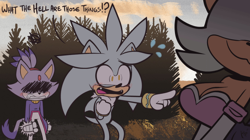 ! !? 1boy 2girls :3 ? angry animated anthro bat blaze_the_cat blush bouncing_breasts breasts dialogue english_text exposed_torso fangs feline footwear fully_clothed gloves hand handwear hedgehog joke lettuce_(artist) meme nose pointing qqlettuce rouge_the_bat sega shaking shaking_breasts silver_the_hedgehog sonic_(series) sonic_the_hedgehog_(series) sweat teeth teeth_clenched text