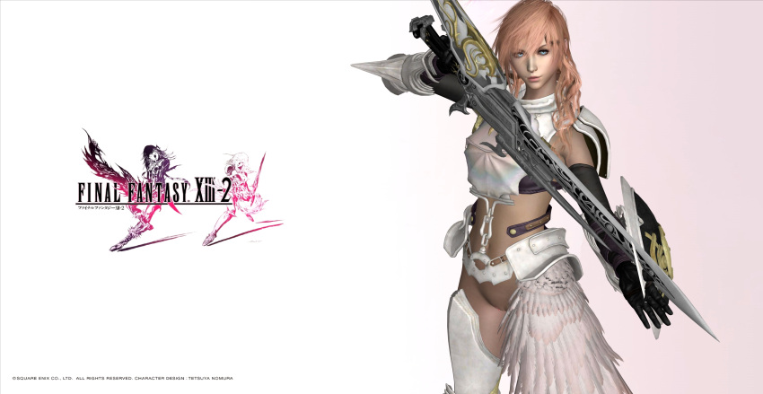 3d armor bottomless devonsniegowski94 eclair_farron female female_focus female_only final_fantasy final_fantasy_xiii final_fantasy_xiii-2 hourglass_figure long_hair pink_hair pose posing pussy solo tagme thick_thighs vagina wide_hips