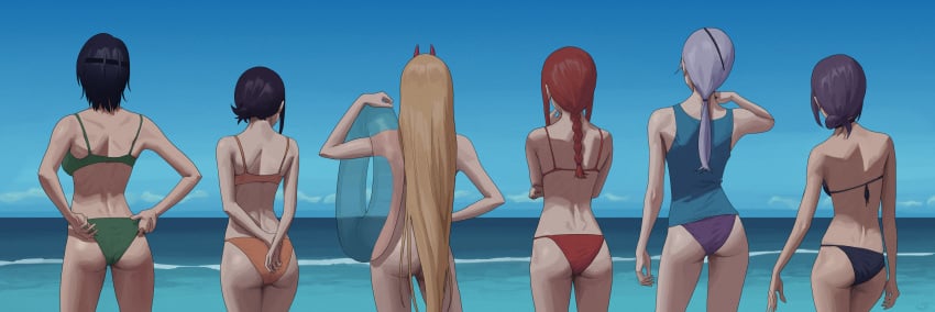 6+girls 6girls ass ass_focus back back_view bare_arms bare_back bare_shoulders beach bikini black_hair blonde_hair butt casual casual_exposure casual_nudity chainsaw_man clothed_female_nude_female completely_naked completely_nude completely_nude_female cute dat_ass exhibitionism exhibitionist exposed exposed_ass female female_only floatie fringe from_behind green_eyes group hair_bun higashiyama_kobeni himeno_(chainsaw_man) horns jheflow45 light-skinned_female light_skin low_ponytail makima_(chainsaw_man) mappa multiple_girls naked nude nude_female ocean only_one_naked outdoors outside petite ponytail power_(chainsaw_man) public public_exposure public_nudity purple_hair quanxi_(chainsaw_man) red_hair reze_(chainsaw_man) small_ass some1else45 standing string_bikini swimsuit take_your_pick tanktop teenager thighs tied_hair white_hair