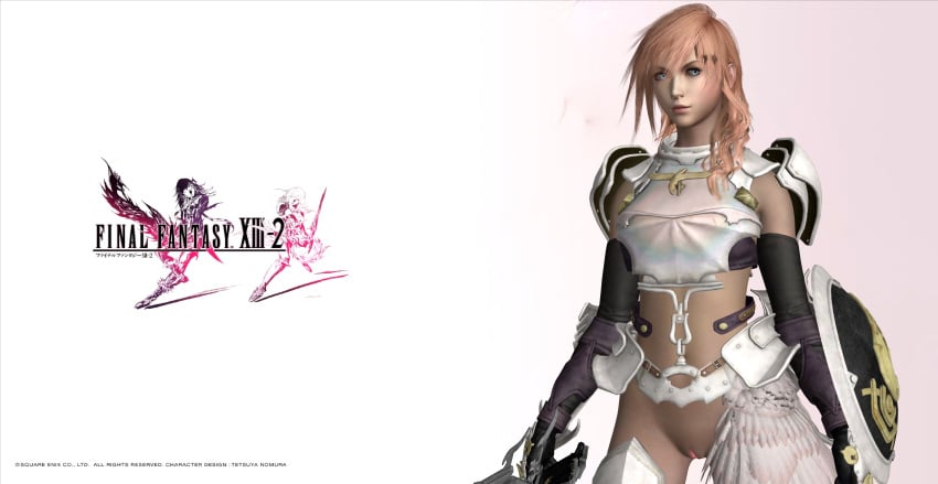 3d armor bottomless devonsniegowski94 eclair_farron female female_focus female_only final_fantasy final_fantasy_xiii final_fantasy_xiii-2 hourglass_figure long_hair pink_hair pose posing pussy solo tagme thick_thighs vagina wide_hips