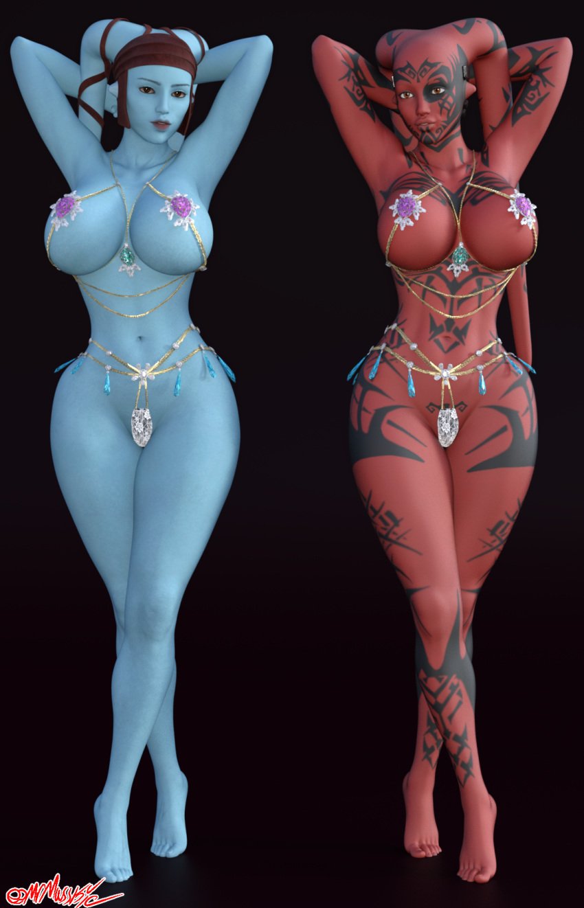 2girls 3d aayla_secura alien alien_girl amber_eyes ass athletic athletic_female big_breasts black_markings blue-skinned_female blue_body blue_skin breasts busty cleavage curvaceous curvy darth_talon eyebrows eyelashes eyes feet female female_focus female_only fit fit_female full_body_tattoo hips hourglass_figure huge_breasts humanoid jedi jedi_knight jedi_master large_breasts legs light-skinned_female light_skin lips mrmasskie red-skinned_female red_body red_skin sith star_wars star_wars:_legacy tattoo tattoos thick thick_legs thick_thighs thighs top_heavy twi'lek upper_body voluptuous waist wide_hips