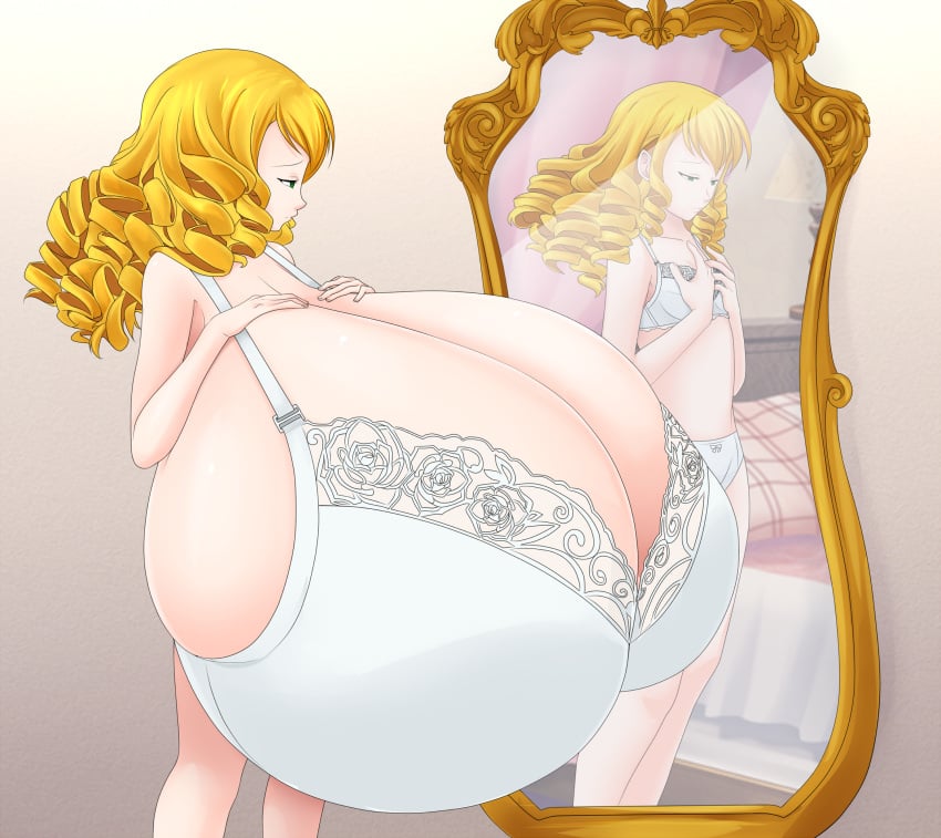 2girls big_breasts bra breasts_bigger_than_body breasts_bigger_than_head breasts_bigger_than_torso enormous_breasts eris_(saburox) gigantic_breasts huge_breasts hyper hyper_breasts long_hair massive_breasts mirror reflection saburox tagme