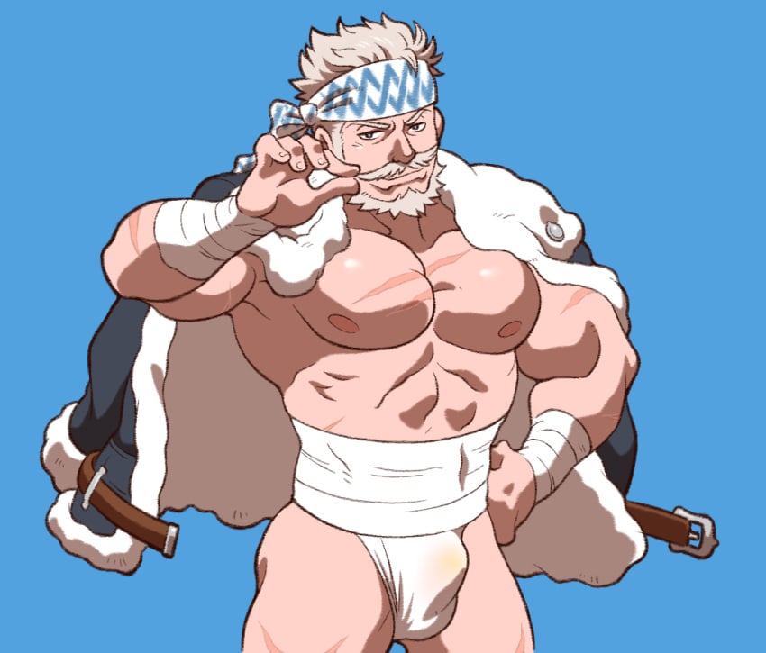 41raco bandana bara beard granblue_fantasy kirupi male male_only mature_male muscle shirako soriz white_hair