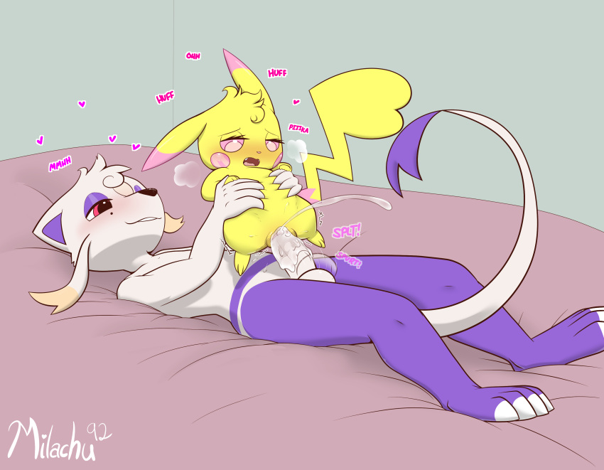 absurd_res bodily_fluids clothing cum cum_in_pussy cum_inside duo female fleshlight_position genital_fluids hi_res legwear male male/female mienshao milachu milachu92 nintendo no_humans penetration penile penile_penetration penis_in_pussy pokémon_(species) pokemon size_difference smaller_female smaller_penetrated vaginal_penetration video_games yellow_body