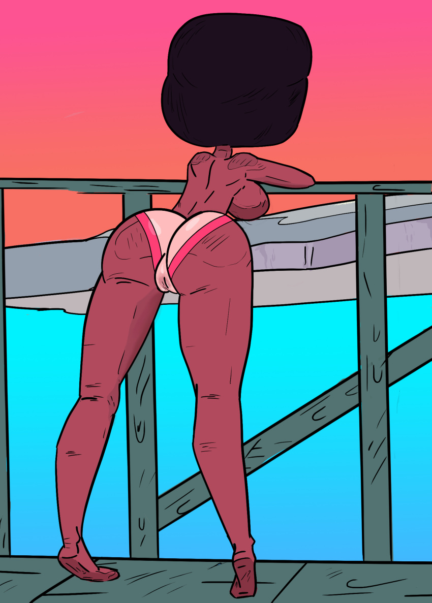 beach big_breasts bikini bilions crystal_gem female garnet_(steven_universe) solo steven_universe steven_universe_future thick_ass thick_thighs