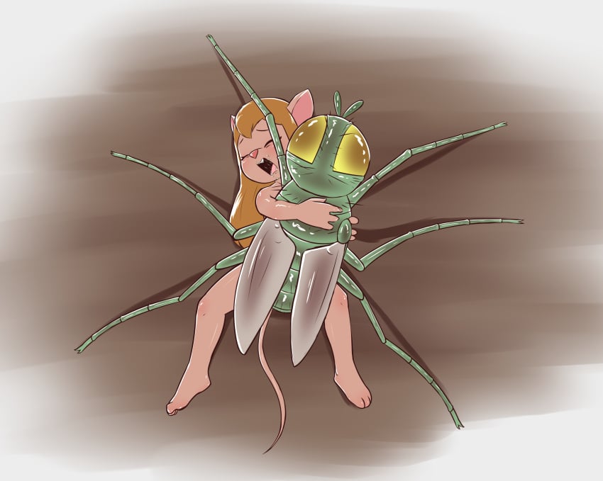 3_toes 6_legs absurd_res anthro arthropod bestiality blonde_hair blush bodily_fluids buckteeth chip_'n_dale_rescue_rangers closed_eyes dipteran disney duo e254e feet female feral gadget_hackwrench green_saliva hair hi_res housefly insects long_hair lying male male/female mammal mouse multi_leg multi_limb murid murine nude on_back open_mouth orgasm_face pink_nose rodent saliva smooth_skin teeth toes tongue unusual_bodily_fluids unusual_saliva zipper_(chip_'n_dale_rescue_rangers)