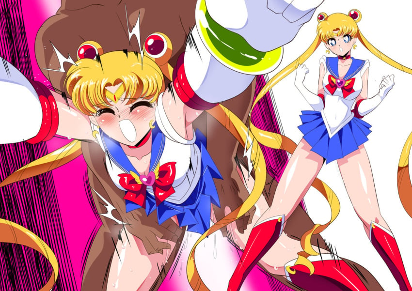 1girls before_and_after bishoujo_senshi_sailor_moon blonde_hair blue_eyes blue_skirt blush bondage boots bow captured closed_eyes clothed_sex clothing crying cute dark-skinned_male defeated defeated_heroine doggy_style earrings forced from_behind from_behind_position grabbing_from_behind hair_bun hands_on_thighs helpless instant_loss_2koma kidnapped long_hair magical_girl male miniskirt rape red_bow restrained rough_sex sailor_moon sailor_senshi_uniform sailor_uniform scared scared_expression schoolgirl short_skirt skirt sleeveless small_breasts tears twintails usagi_tsukino vaginal_penetration warabimochi