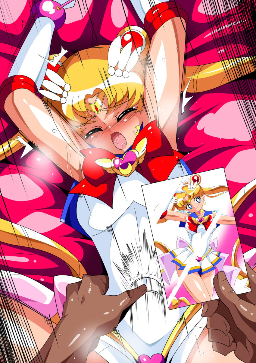 1girls begging_for_mercy bishoujo_senshi_sailor_moon blonde_hair blue_eyes blue_skirt blush boots bow captured clothed_sex clothing crying cute defeated defeated_heroine forced grabbing_hips hair_bun held_down helpless hip_grab kidnapped long_hair magical_girl miniskirt missionary missionary_position on_back on_bed photo photo_(object) pinned pinned_down rape red_bow rough_sex sailor_moon sailor_senshi_uniform sailor_uniform scared scared_expression schoolgirl screaming short_skirt skirt sleeveless small_breasts twintails usagi_tsukino vaginal_penetration waist_grab warabimochi