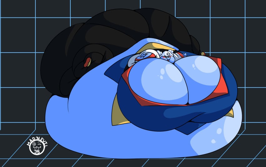 bbw big_breasts breasts cleavage elnina_(deltarune) female furry huge_breasts mad_n_evil morbidly_obese obese_female overweight ssbbw tagme thick_thighs weight_gain wide_hips