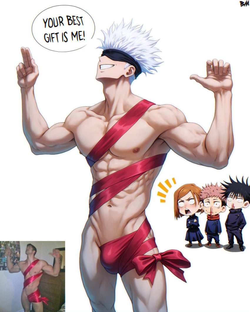 ai_generated big_ass_looover gay jujutsu_kaisen meme_reference satoru_gojo tagme yaoi