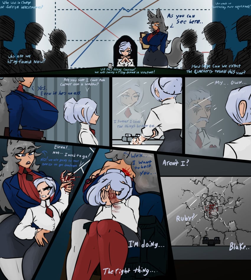 blood crying jakearmorsmith meeting rwby weiss_schnee