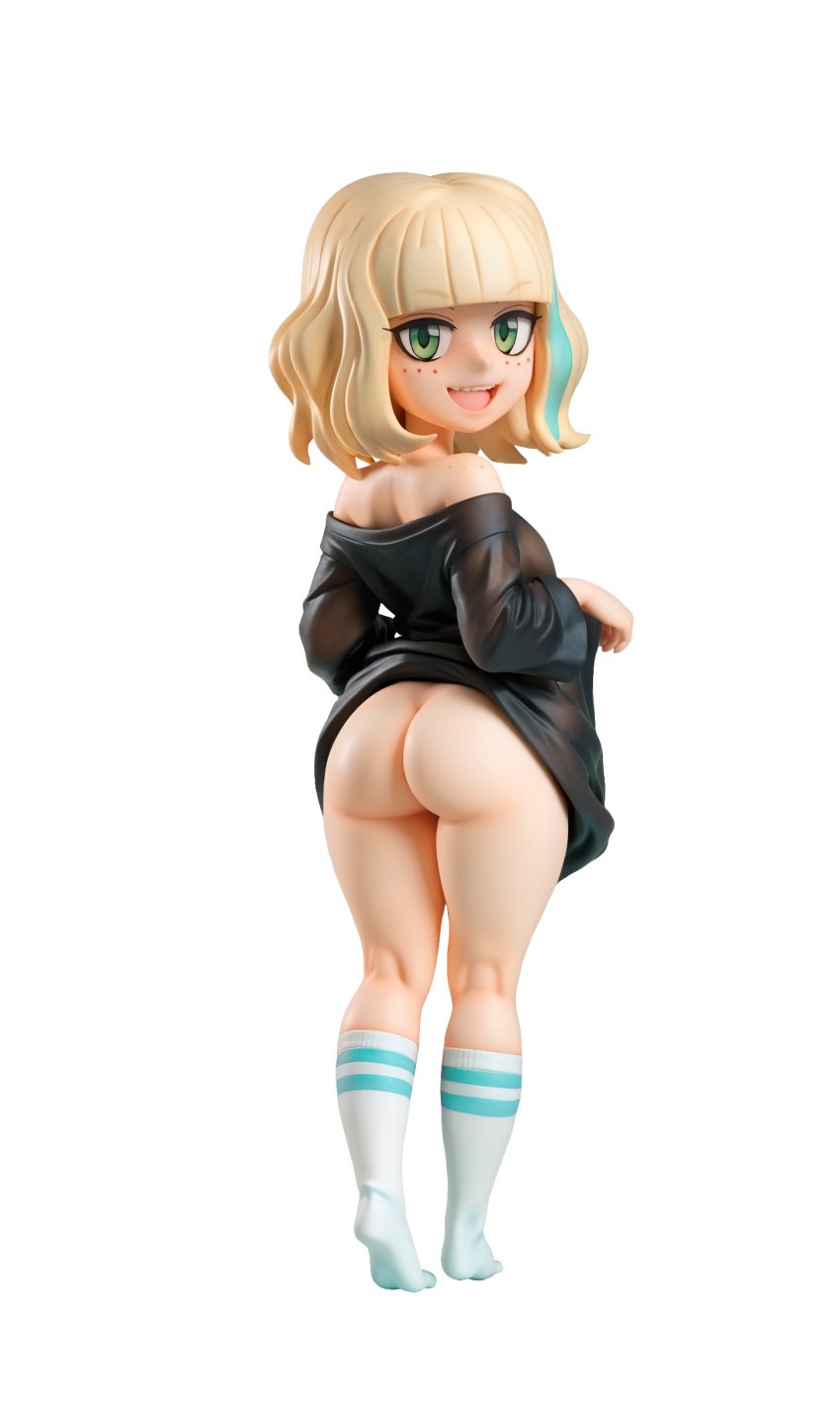 3d_model ai_assisted ai_generated ass ass_focus blonde_hair exposed_ass green_eyes jackie_lynn_thomas losforry_custom naughty_face shirt_up star_vs_the_forces_of_evil